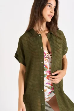 CHEMISE Kaki PALACA SOLOBEACH