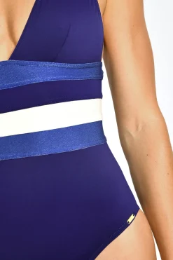 MAILLOT 1 PIECE Bleu NICOLE NAXOS