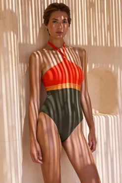 MAILLOT 1 PIECE Kaki KIMYA FORMOSA