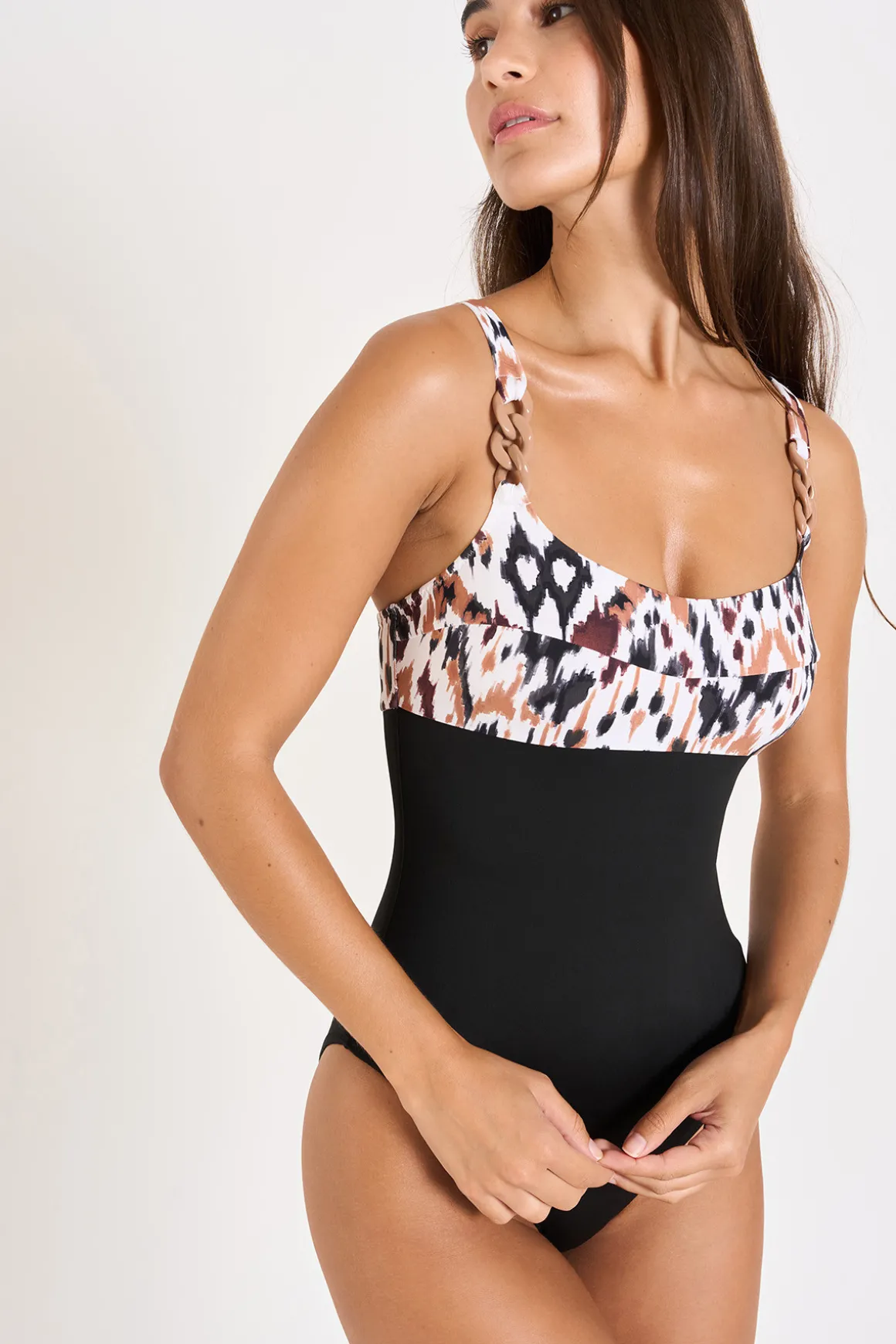 MAILLOT 1 PIECE Marron ESCONA BANGKA