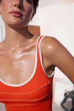 MAILLOT 1 PIECE Orange ANTHENIA NAXOS