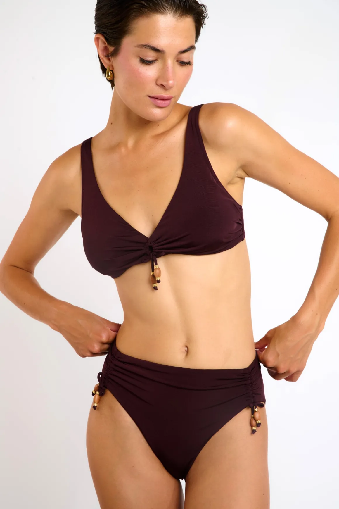 Maillot de bain 2 pièces marron CELAYA & YVANA MANDRAKI