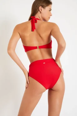 Maillot de bain rouge texturé SIYAM & ISHIA MERENGUE