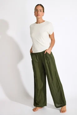 PANTALON BEACHWEAR Kaki ALYA ALAGOA