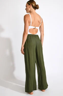 PANTALON BEACHWEAR Kaki ALYA ALAGOA