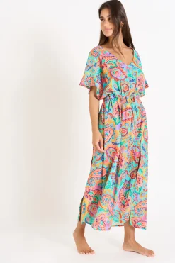 ROBE BEACHWEAR Bleu AKYRA COTPRASLIN