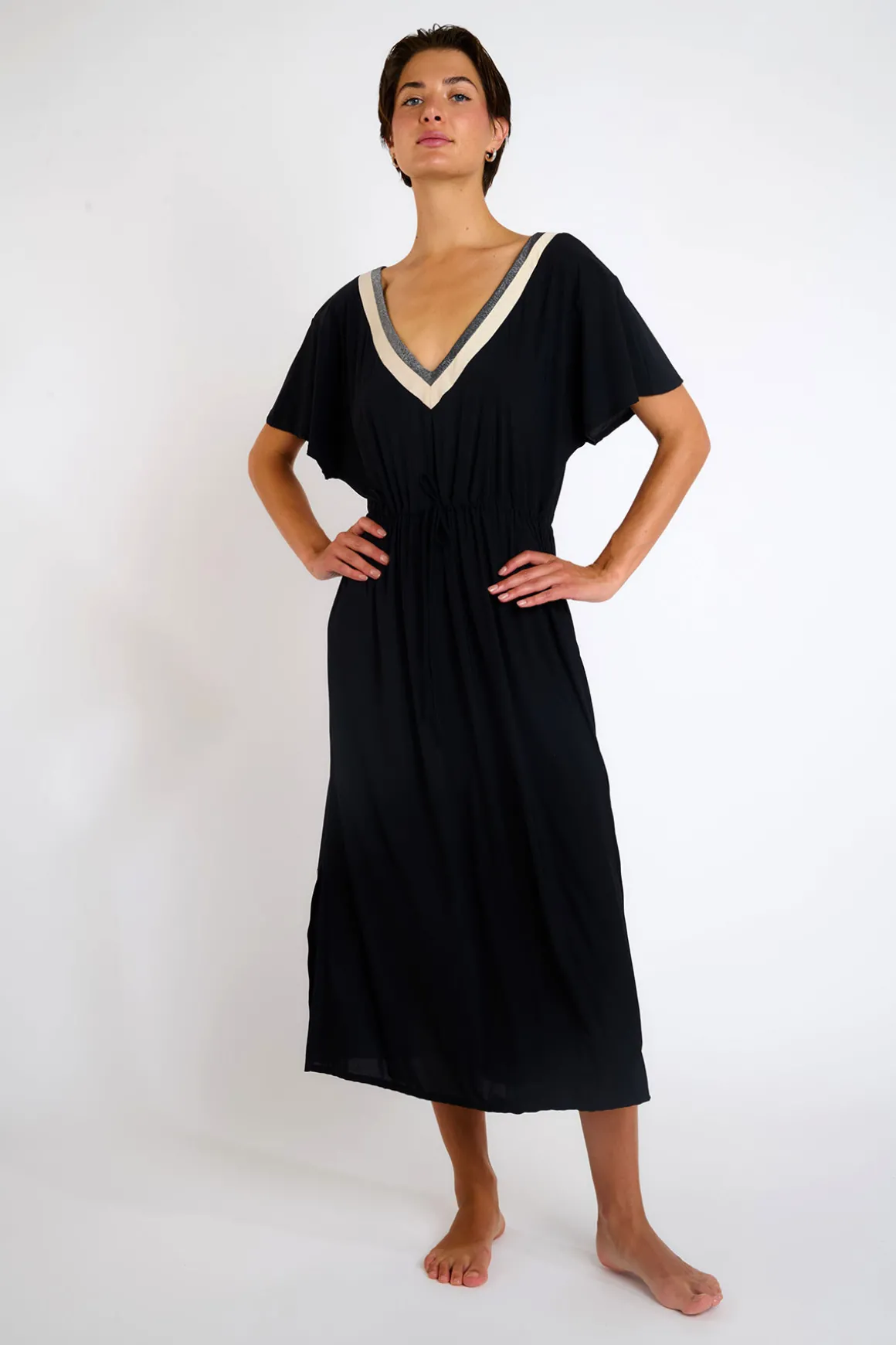 ROBE BEACHWEAR Noir SARANDA SAMOS