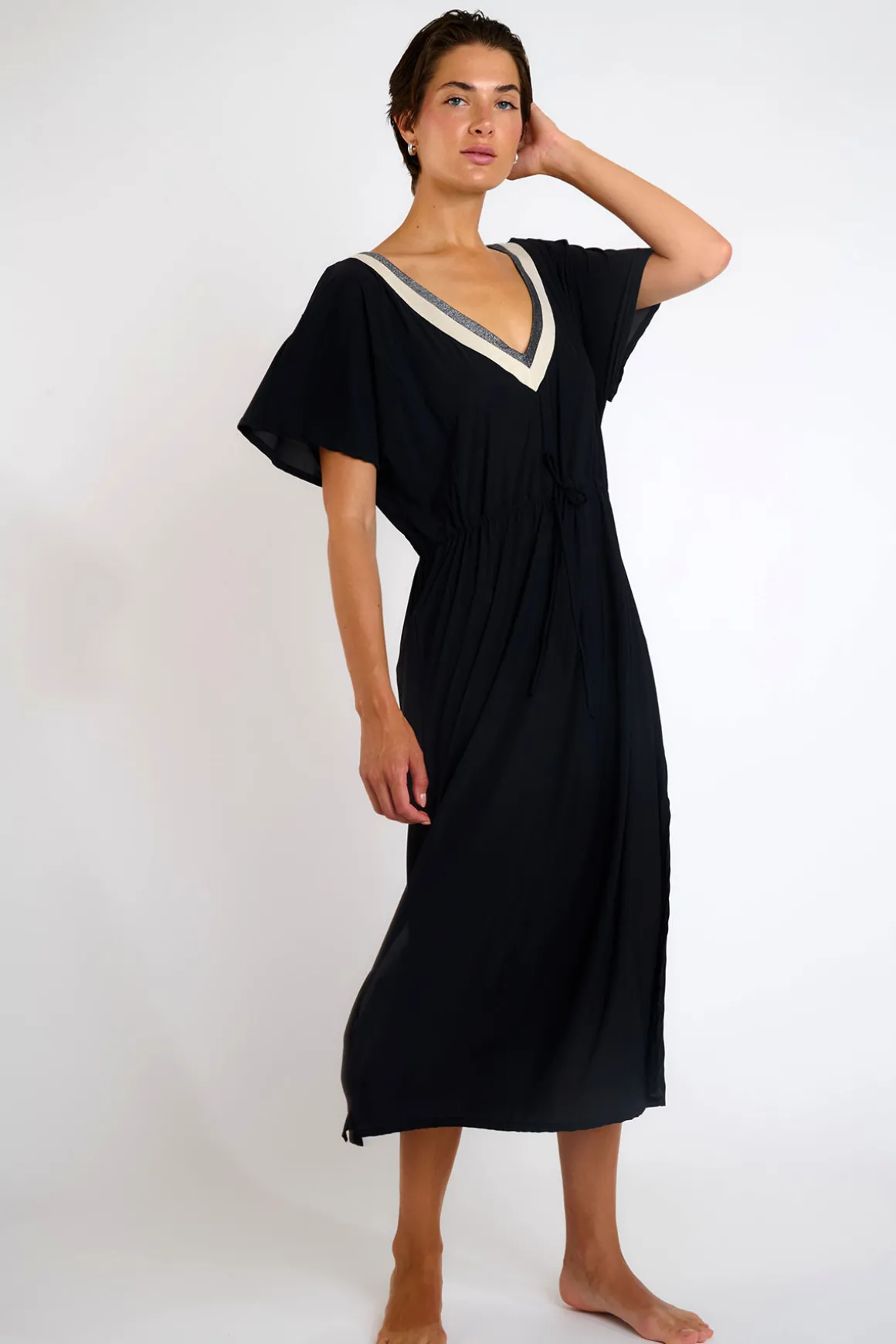 ROBE BEACHWEAR Noir SARANDA SAMOS