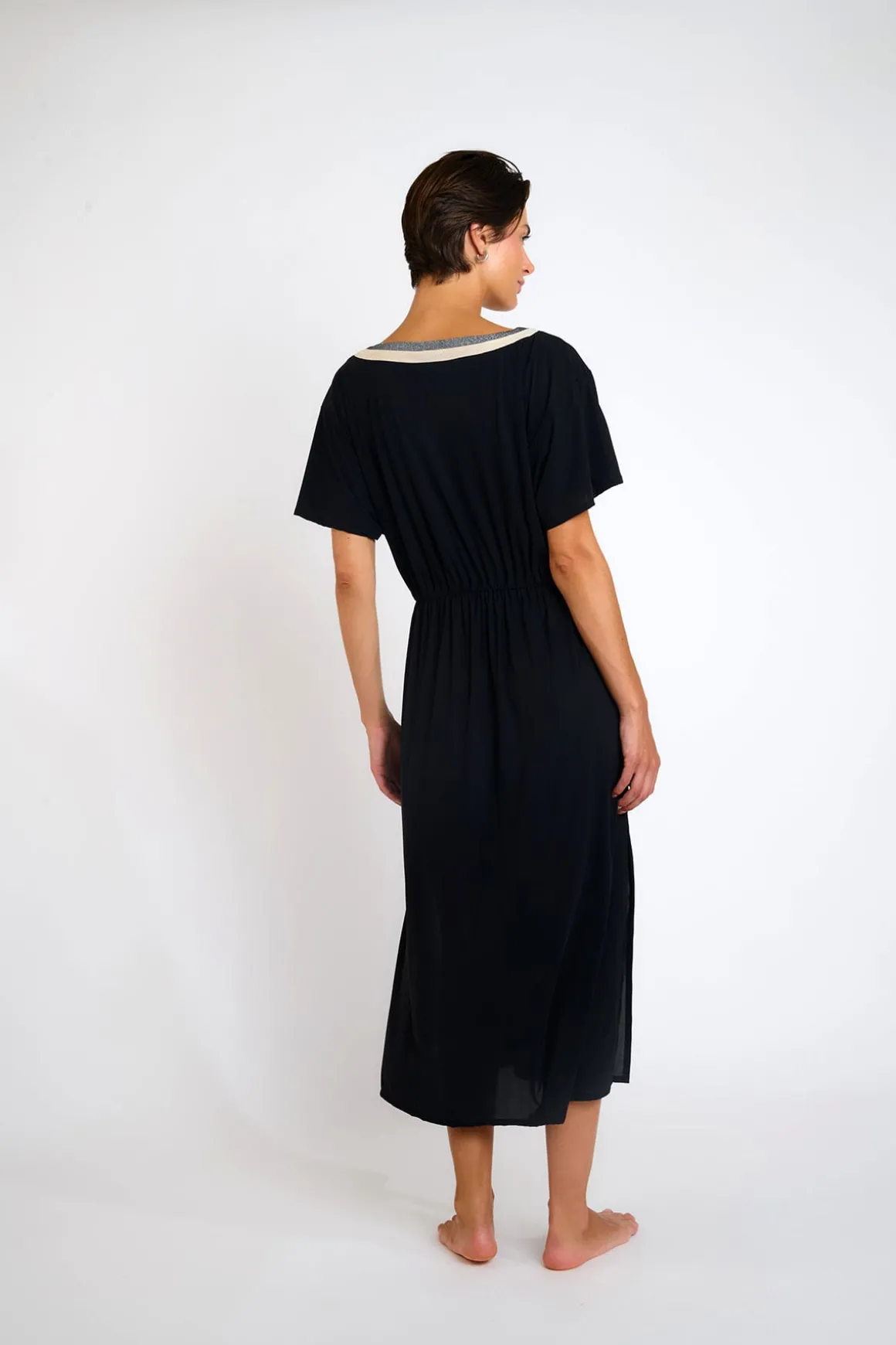 ROBE BEACHWEAR Noir SARANDA SAMOS