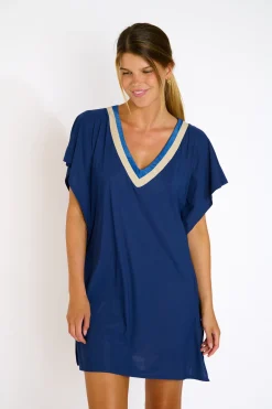 TUNIQUE BEACHWEAR Bleu ANANKE SAMOS
